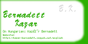 bernadett kazar business card